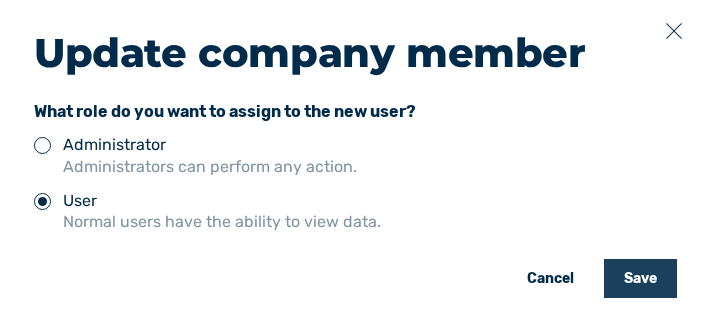 Update company member dialog